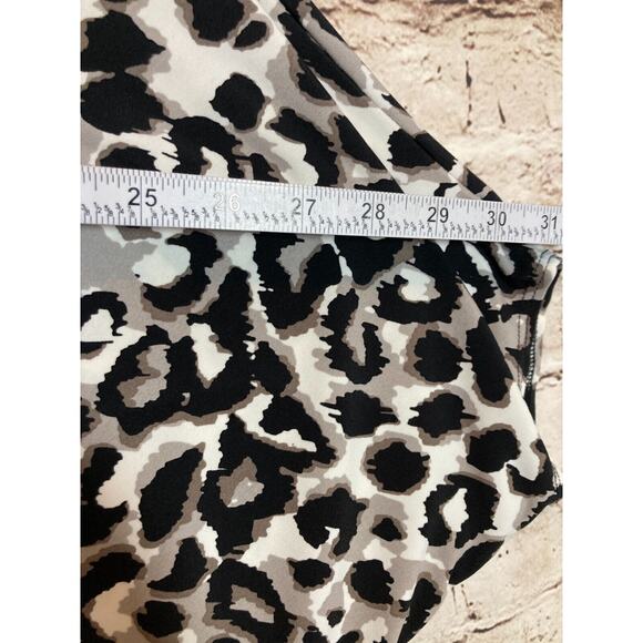 Clara Sun Woo Tunic Top Womens Medium Gray Cheetah Leopard Asymmetric Sleeves - Picture 8 of 13